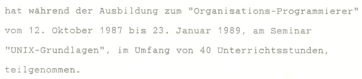 [... Unix Grundlagen Kurs 1989 ...]